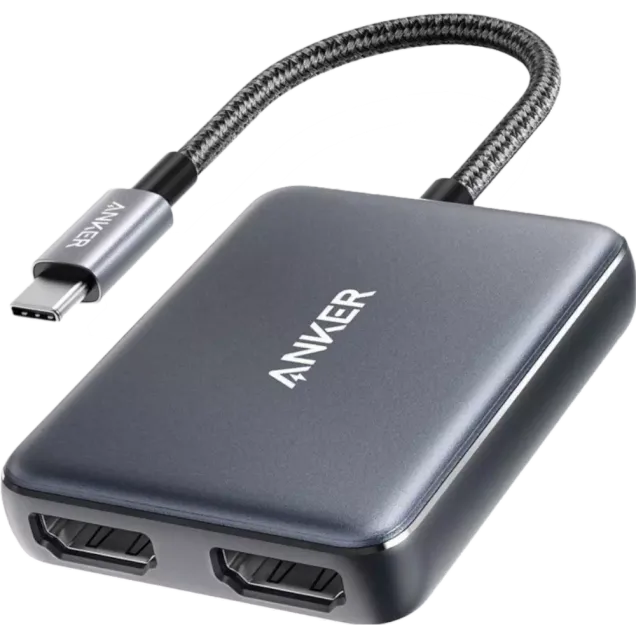 Anker PowerExpand USB-C auf Dual HDMI Adapter Grau