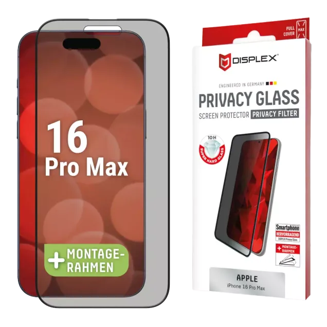 Displex Privacy Glass FC iPhone 16 Pro Max Grau