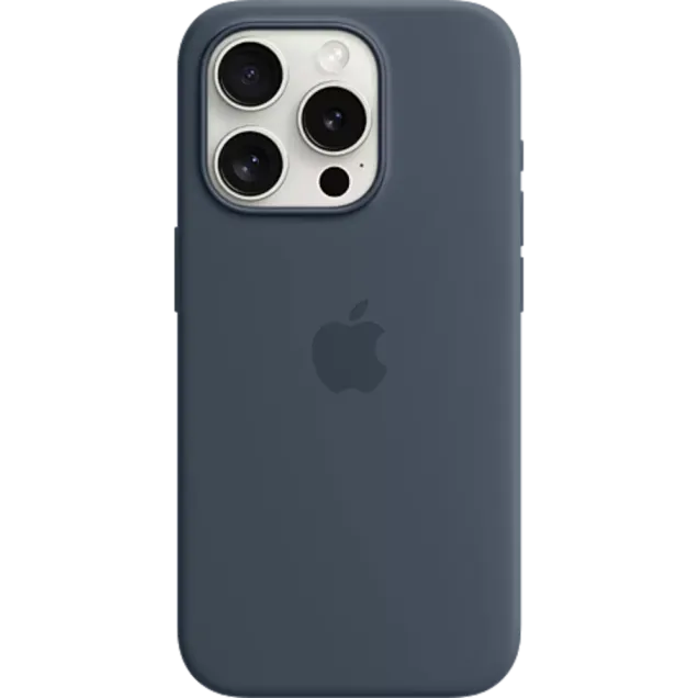Apple Silikon Case iPhone 15 Pro Max mit MagSafe Sturmblau