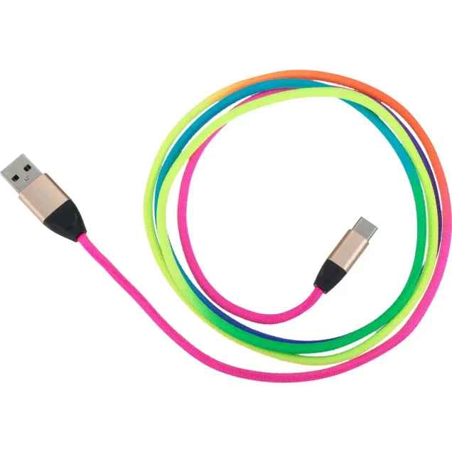 Peter Jäckel USB Data Cable RAINBOW Typ-C USB mit Sync- und Ladefunktion Bunt