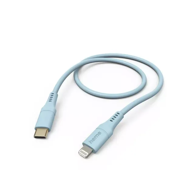 Hama USB-Kabel Silicon USB-C - Lightning Blau