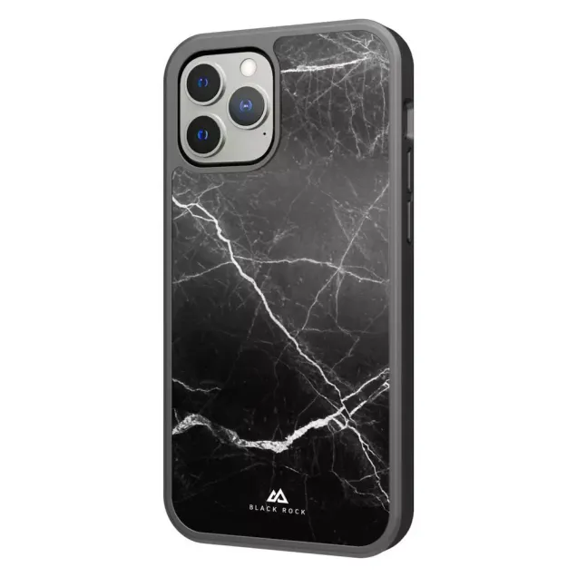 Black Rock Cover Protective Marble Case Apple iPhone 13 Pro Max Schwarz