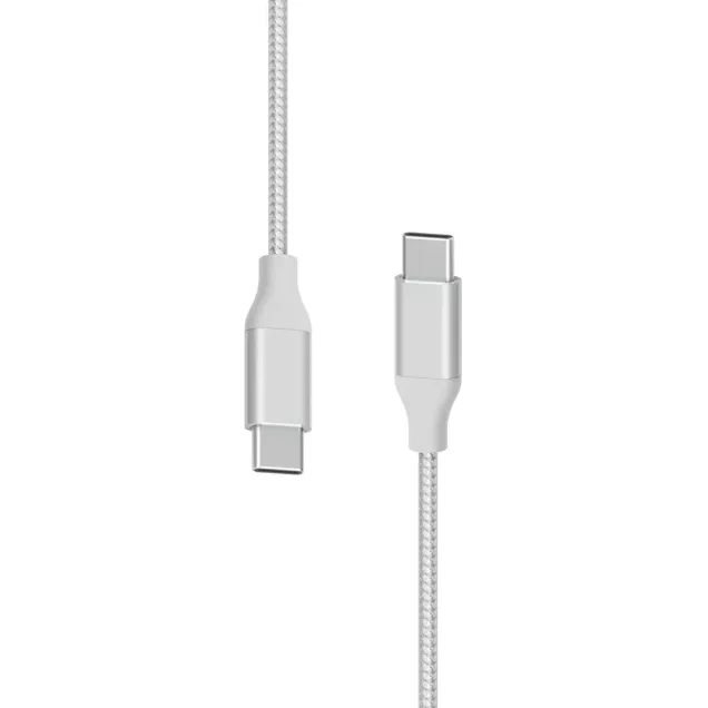 XLayer PREMIUM Metallic Type C (USB-C) to Type C Cable 1.5 m (Fast Charging 3A/USB 2.0) Silber