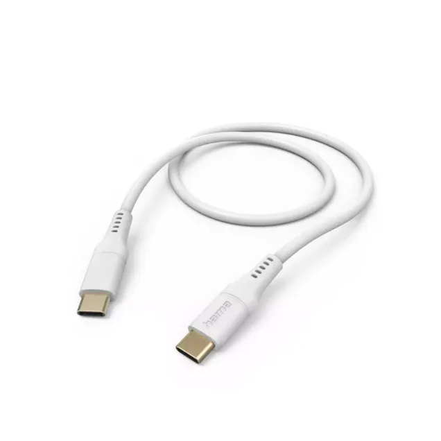 Hama USB-Kabel Silicon USB-C - USB-C Weiß