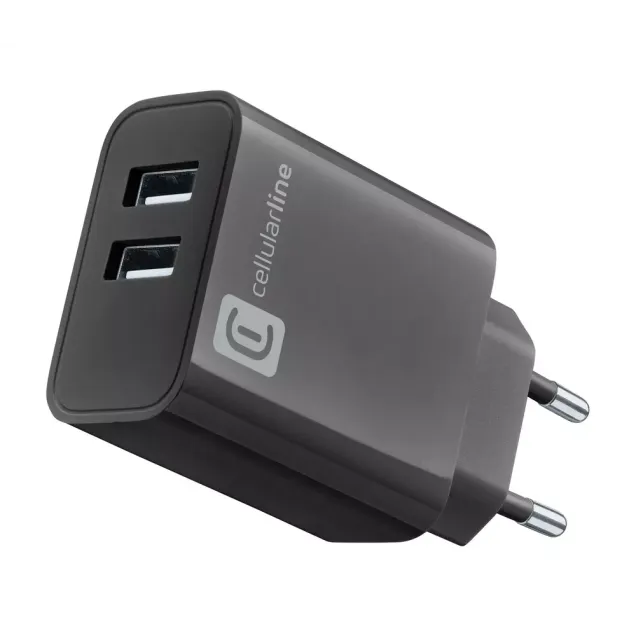 Cellularline S.p.A. USB Charger Multipower 2 Ports Schwarz