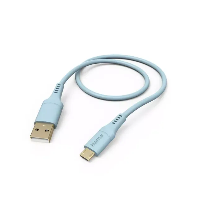 Hama USB-Kabel Silicon USB-A - Micro USB Blau