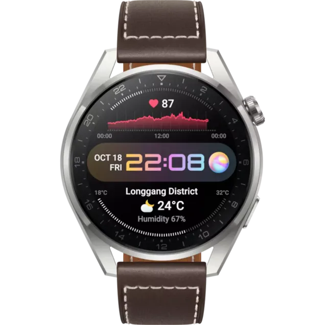 HUAWEI Watch 3 Pro Brown Leather Strap