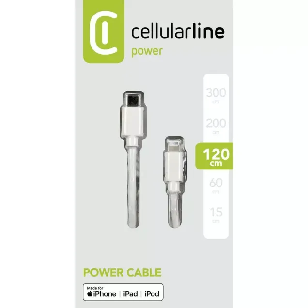 Cellularline Power Data Cable 1,2 m USB Typ-C/ Lightning Weiß