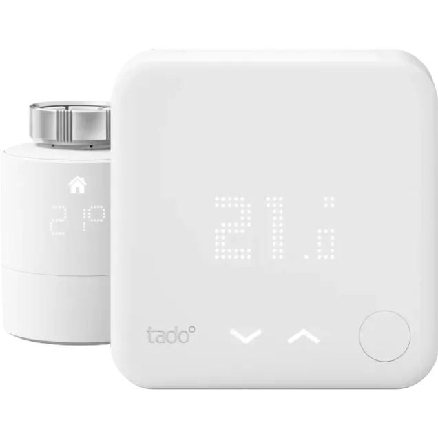 tado° Starter Kit - Smartes Heizkörper-Thermostat V3+ - Intelligente Heizungssteuerung Weiß