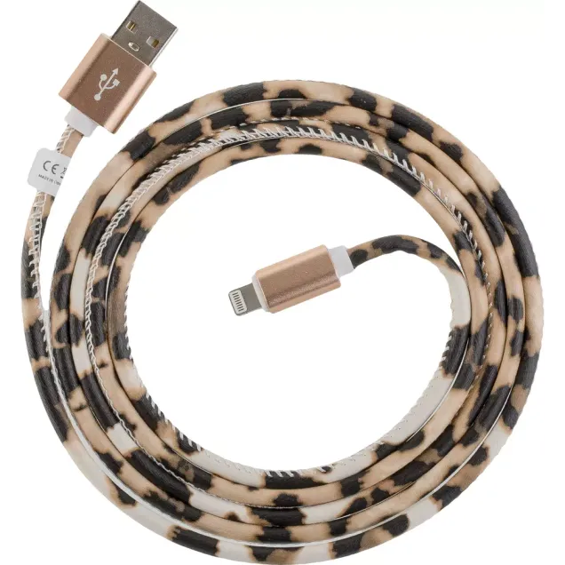 Peter Jäckel USB Data Cable LEO Lightning mit Sync- und Ladefunktion Braun