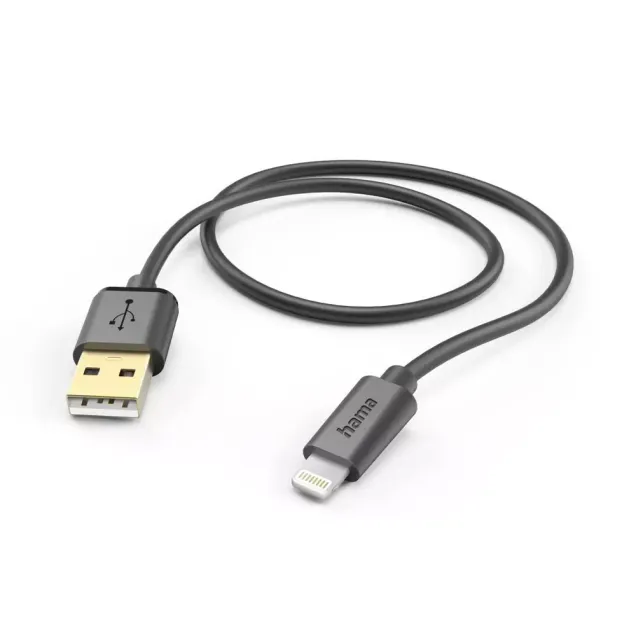 Hama USB-Kabel USB-A - Lightning verg. Schwarz