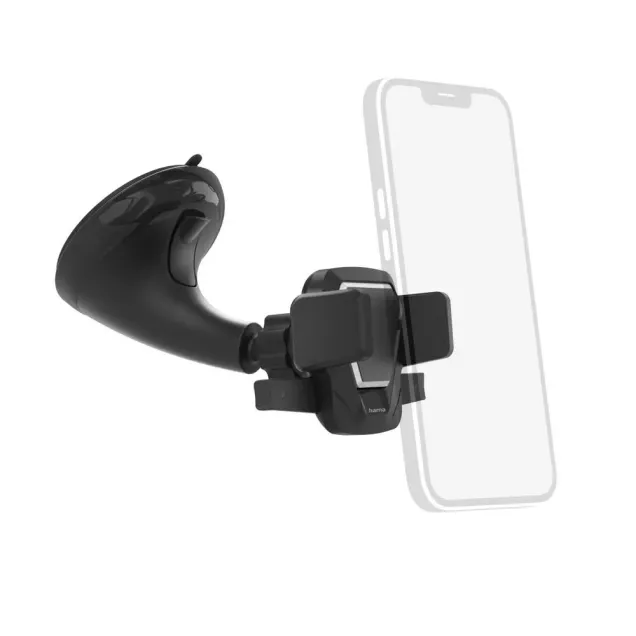 Hama Auto-Handyhalterung Easy Snap mit Saugnapf 360 Grad drehbar universal Schwarz
