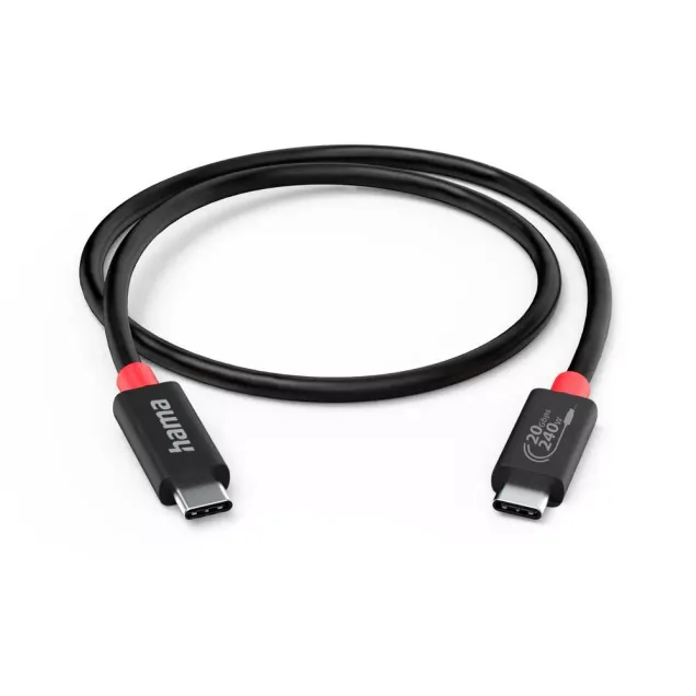 Hama USB-Kabel USB-C E-Marker USB4 Gen2 20 Gbit/s 5A 240W Schwarz