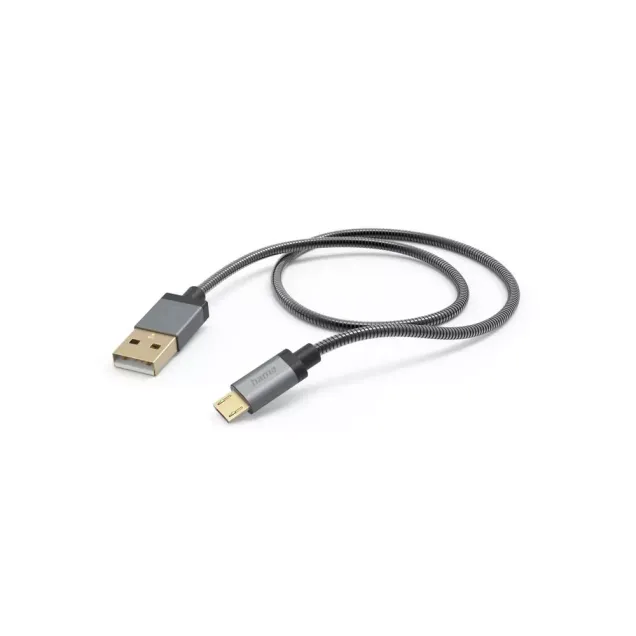Hama USB-Kabel Metall USB-A - Micro-USB Anthrazit