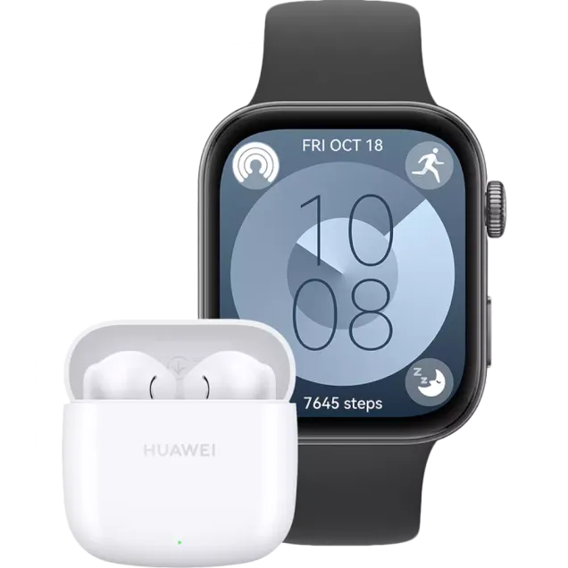 Huawei Watch Fit 3 Solo-B09S Schwarz + Freebuds SE 2 White