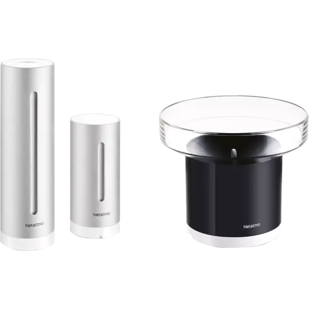 Netatmo Smarte Wetterstation + Regenmesser Bundle Grau / Schwarz