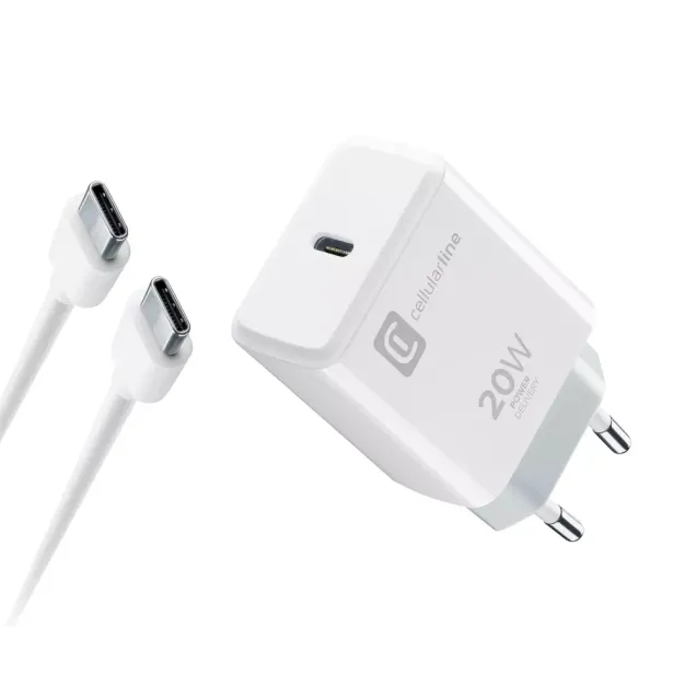 Cellularline S.p.A. USB-C Charger Kit Apple 20W PD Weiß