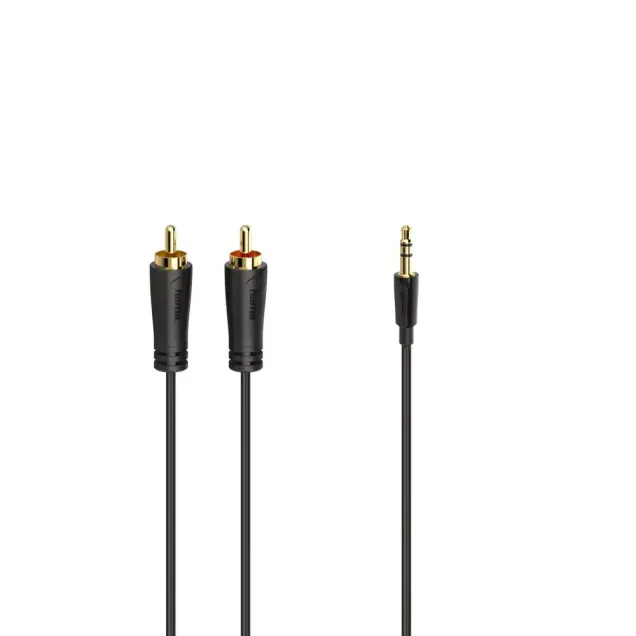 Hama Audio-Kabel 3,5-mm-Klinken-Stecker - 2 Cinch-Stecker Stereo verg. 1,5 m Schwarz