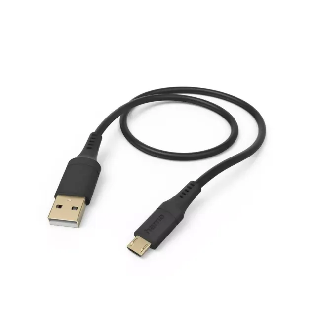 Hama USB-Kabel Silicon USB-A - Micro USB Schwarz