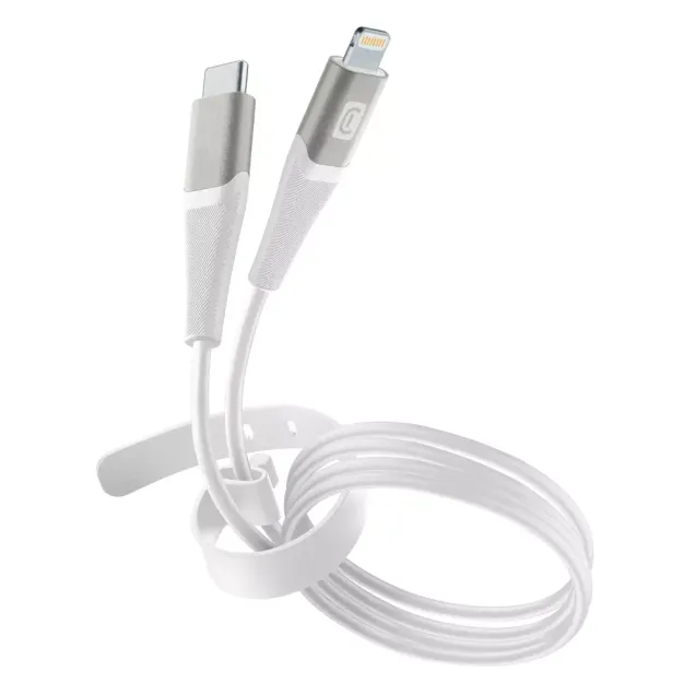 Cellularline S.p.A. Pro+ Data Cable Belt 1,2m USB Typ-C/ Apple Lightning Weiß