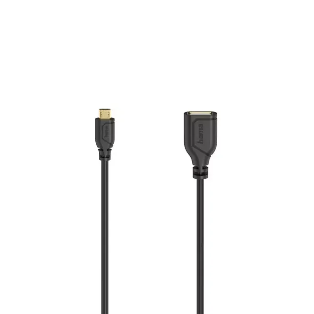 Hama Micro-USB-OTG-Kabel Flexi-Slim USB 2.0 480 Mbit/s 0,15 m Schwarz