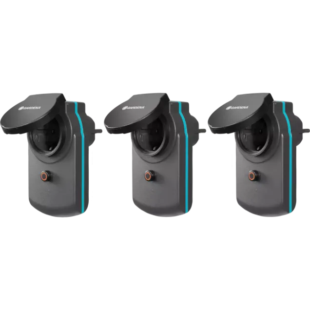 GARDENA smart Power Zwischenstecker 3er Set Grau