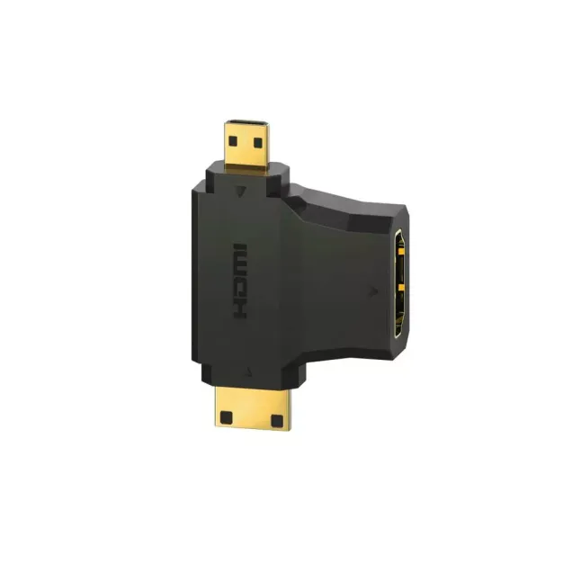 Hama HDMI™-Adapter Typ-A-Kupplung - Typ C (Mini)-/D (Micro)-Stecker vergoldet Schwarz