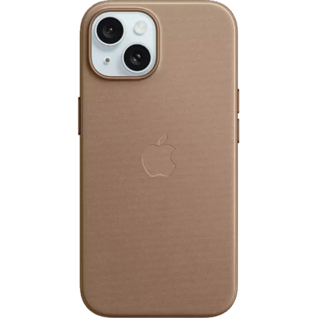 Apple Feingewebe Case iPhone 15 mit MagSafe Taupe