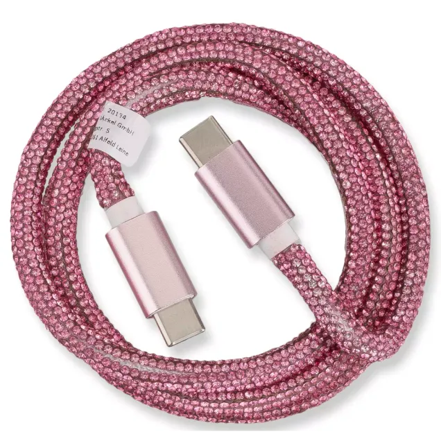 Peter Jäckel Glamour 1m USB Data Cable Typ-C/ Typ-C mit Sync- und Ladefunktion Rosa
