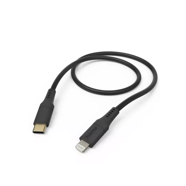 Hama USB-Kabel Silicon USB-C - Lightning Schwarz
