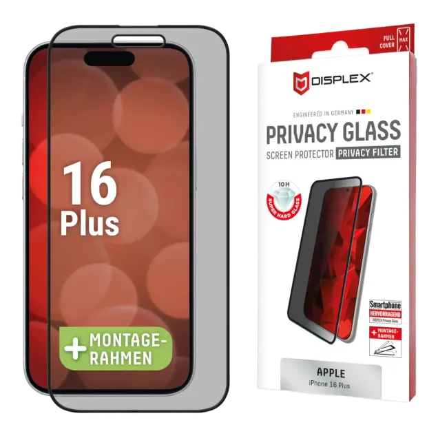 Displex Privacy Glass FC iPhone 16 Plus Grau