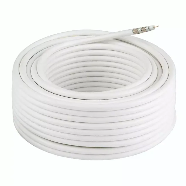 Hama Koax-Kabel 120 dB 50 m Weiß