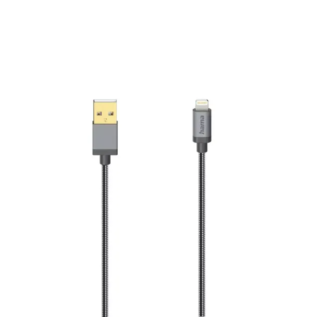 Hama USB-Kabel iPhone/iPad mit Lightning Connector USB 2.0 Metall Anthrazit