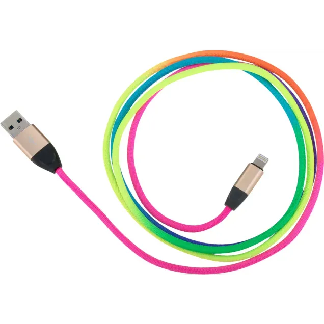 Peter Jäckel USB Data Cable RAINBOW Lightning mit Sync- und Ladefunktion Bunt