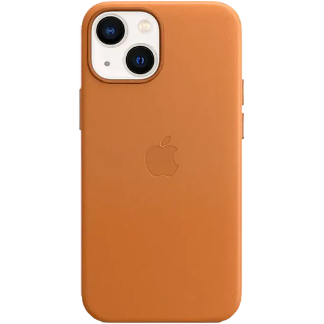 Apple Leder Case iPhone 13 Goldbraun