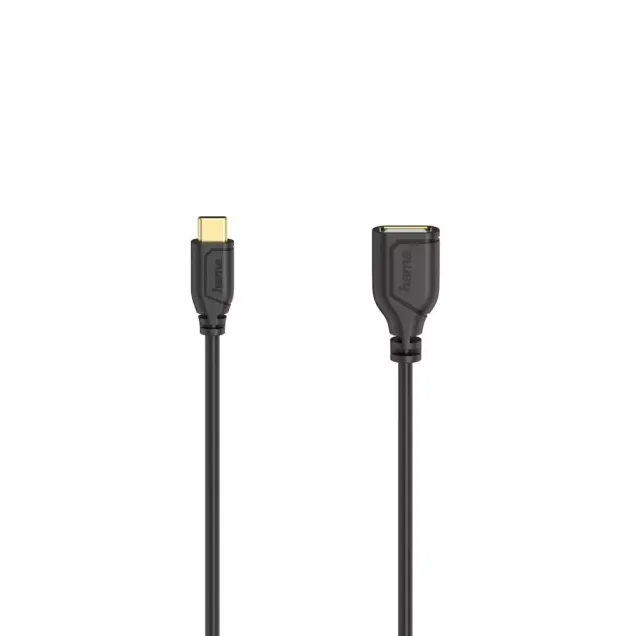 Hama USB-Adapter Flexi-Slim USB-C-Stecker - USB-A-Stecker OTG USB 2.0 Schwarz