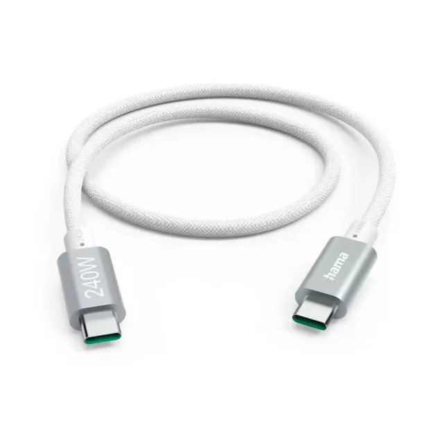 Hama USB-Kabel Full-Featured USB-C - USB-C 240W USB 3.2 Gen1 5Gbit/s Weiß