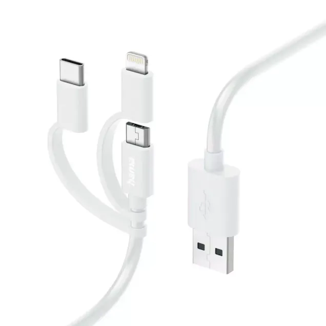 Hama USB-Kabel 3in1 USB-A - Micro-USB USB-C und Lightning Weiß