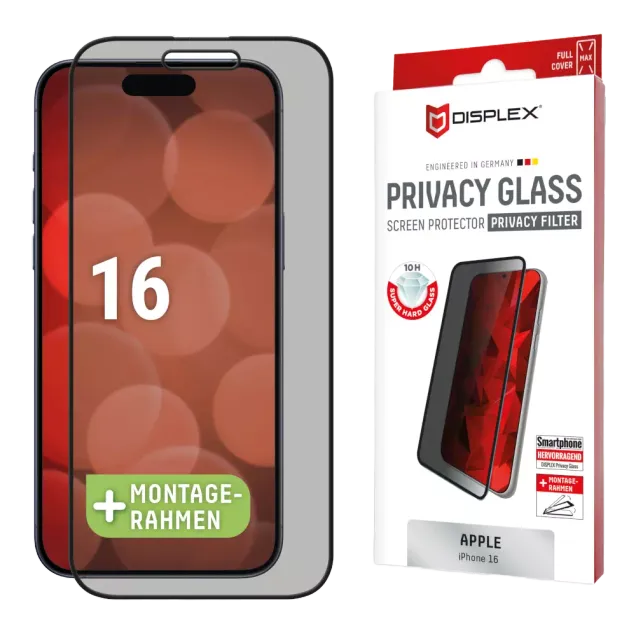 Displex Privacy Glass FC iPhone 16 Grau