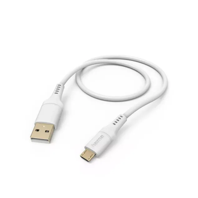Hama USB-Kabel Silicon USB-A - Micro USB Weiß