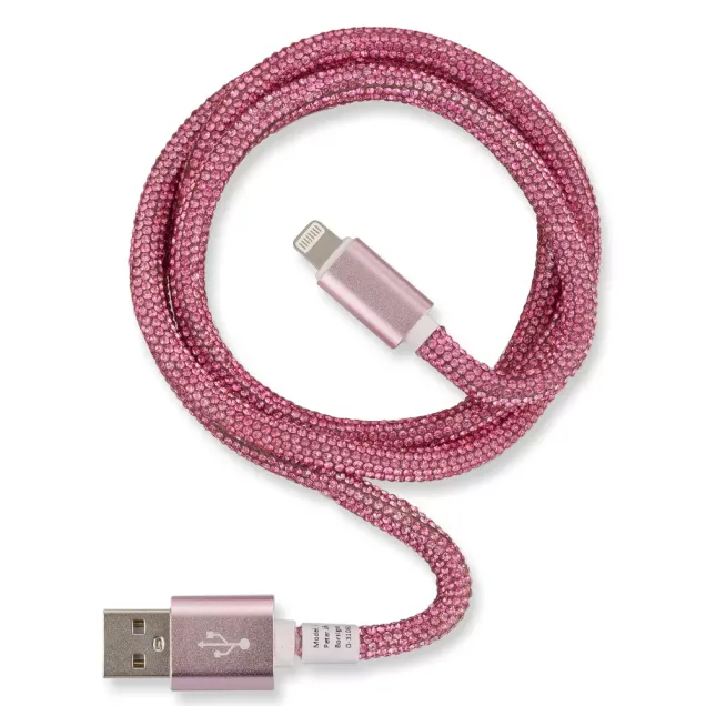 Peter Jäckel Glamour 1m USB Data Cable Apple Lightning mit Sync- und Ladefunktion Rosa