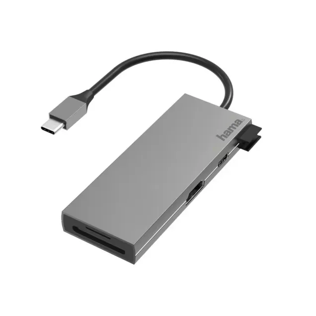 Hama USB-C-Hub Multiport 6 Ports 2x USB-A USB-C HDMI™ SD microSD Anthrazit