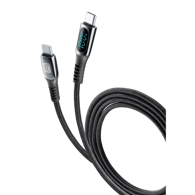 Cellularline S.p.A. 5A Display Cable 2m USB Typ-C/ Typ-C Schwarz