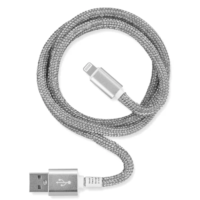 Peter Jäckel Glamour 1m USB Data Cable Typ-C mit Sync- und Ladefunktion Silber