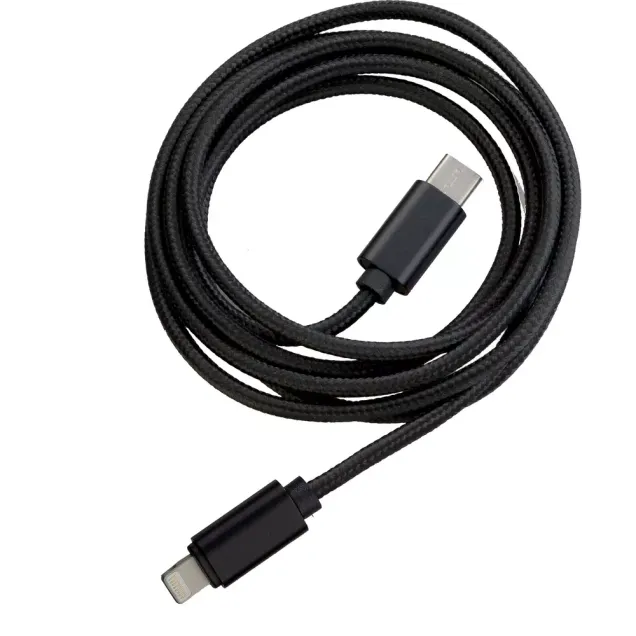 Peter Jäckel FASHION 1,5m Data Cable Typ-C/ Apple Lightning mit Sync- und Ladefunktion Schwarz