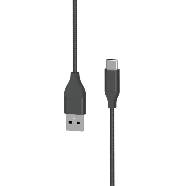 XLayer PREMIUM Metallic USB to Type C (USB-C) Cable 1.5 m (Fast Charging 3A/USB 2.0) Schwarz