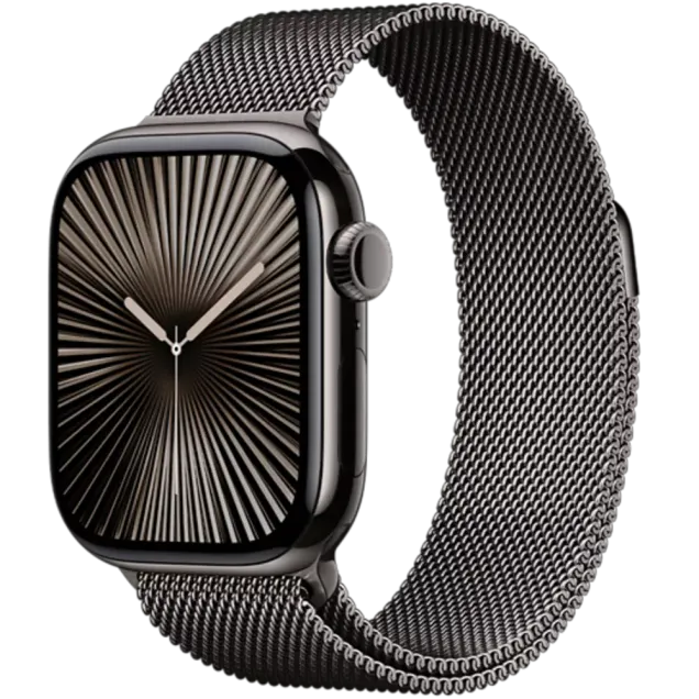 Apple Watch Series 10 Titan Milanaise Armband Schiefer/Schiefer