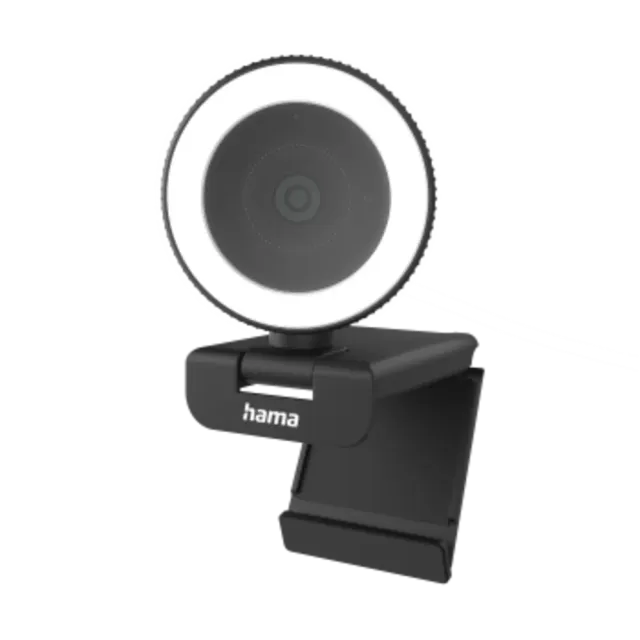 Hama Webcam mit Ringlicht "C-850 Pro", QHD 2K, mit Mikrofon, Fernbedienung, LED Schwarz