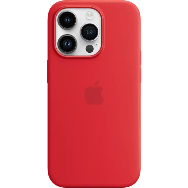 Apple iPhone 14 Pro Silikon Case mit MagSafe Rot