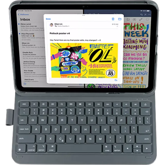 DEQSTER Slim Pro Keyboard Apple iPad Pro 12.9" / Air 13" Schwarz